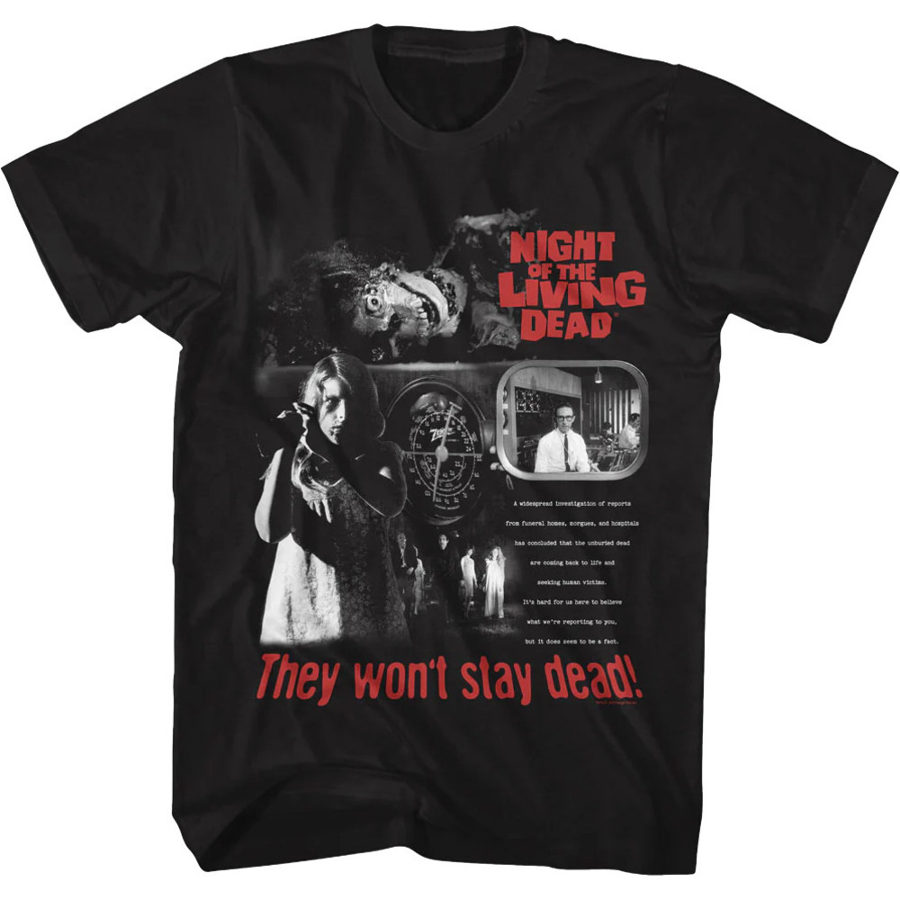They Wont Stay Dead Collage Night Of The Living Dead Tshirt